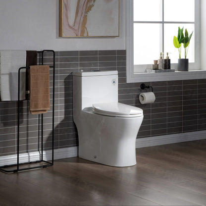 WOODBRIDGE Modern One Piece Dual Flush 1.28 GP Toilet,with Soft Closing Seat