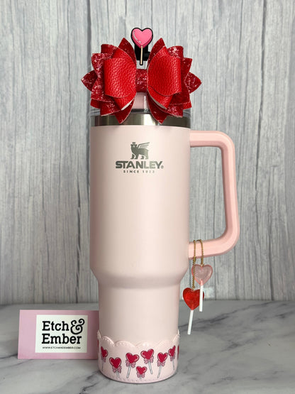 Heart Lollipop Scallop Tumbler Boot -fits 20-40oz