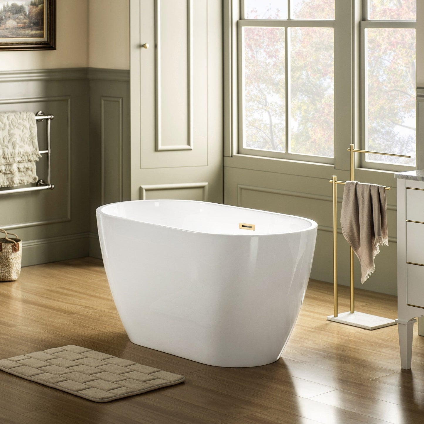 WOODBRIDGE 48" Acrylic Freestanding Bathtub Contemporary Soaking Tub