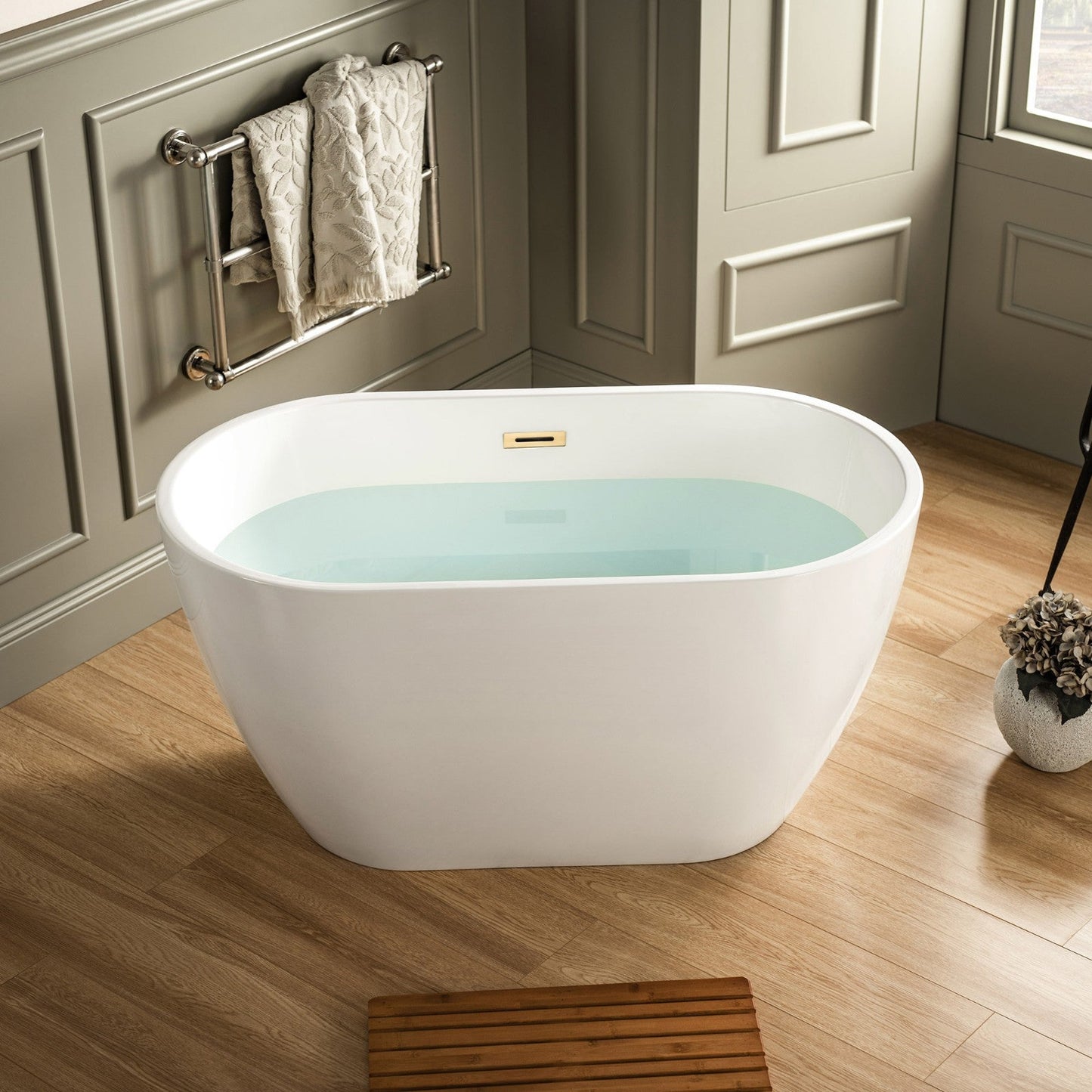 WOODBRIDGE 48" Acrylic Freestanding Bathtub Contemporary Soaking Tub