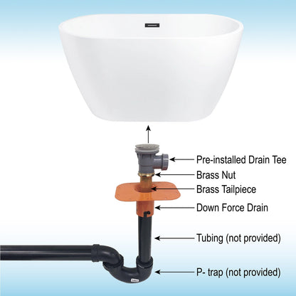 WOODBRIDGE 48" Acrylic Freestanding Bathtub Contemporary Soaking Tub