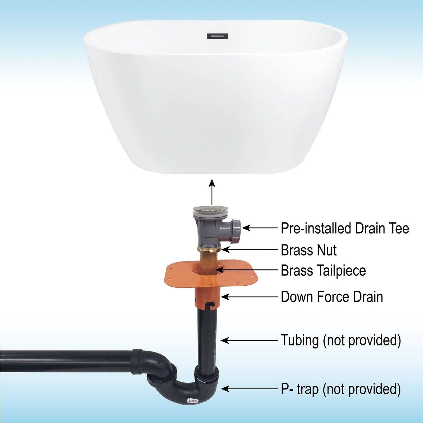 WOODBRIDGE 48" Acrylic Freestanding Bathtub Contemporary Soaking Tub