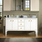 WOODBRIDGE Roma 61"x22"x38" Solid Wood Bath Vanity in Espresso with Gold Hardware and Fish Belly Engineered Stone Composite vanity top with 3 Pre-Drilled Holes, Roma-6021-Espresso+FBVT6122D-8