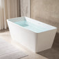 WOODBRIDGE 59 in. x 27.5 in. Luxury Contemporary Solid Surface Freestanding Bathtub