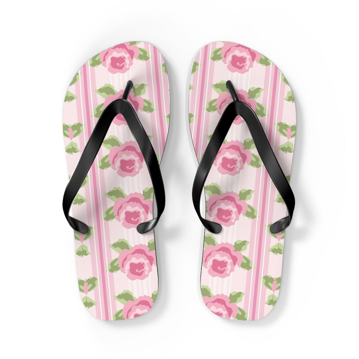 Customizable: Floral Flip Flops, Cute Summer Sandals, Beach Footwear, Vacation Essentials, Flower Printed Rubber Flip Flops