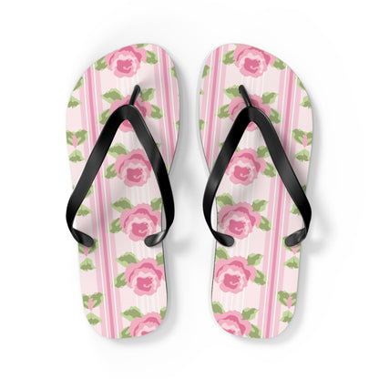 Customizable: Floral Flip Flops, Cute Summer Sandals, Beach Footwear, Vacation Essentials, Flower Printed Rubber Flip Flops