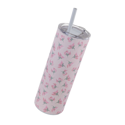 Customizable: Floral Pattern Tumbler, Personalized Gift for Coffee Lovers, Travel Mug for Women, Insulated Drinkware, Trendy Water Bottle