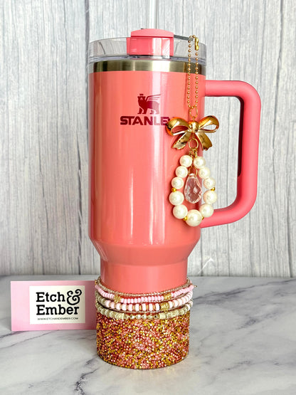 Glinda Pink Druzy Tumbler Boot -fits 40oz New!