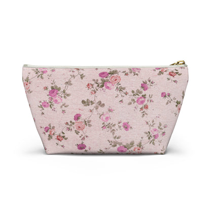 Customizable: Floral Accessory Pouch, Makeup Bag, Travel Organizer, Gift for Her, Pink Floral Bag, Cosmetic Case, Everyday Essentials