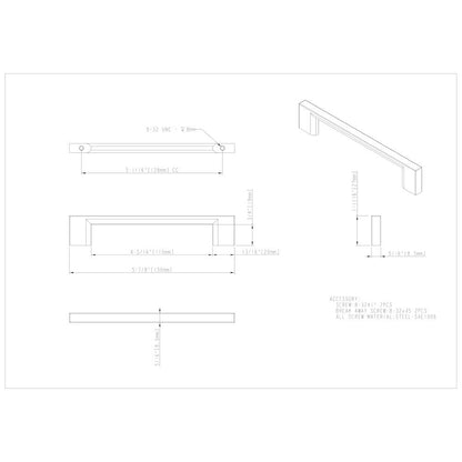32 mm Center-to-Center Satin Nickel Square Sutton Cabinet Bar Pull