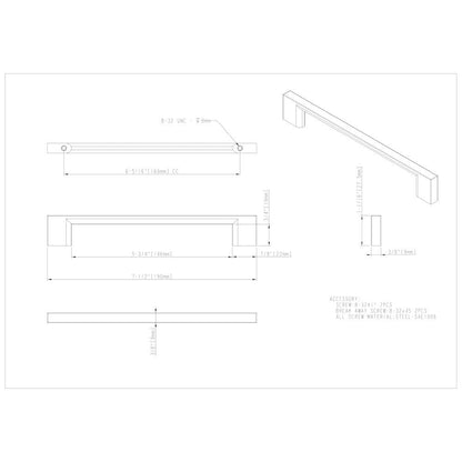 32 mm Center-to-Center Satin Nickel Square Sutton Cabinet Bar Pull