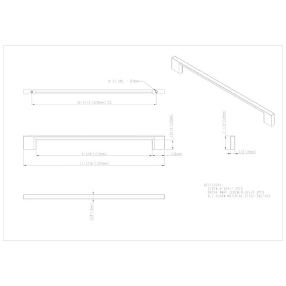 32 mm Center-to-Center Satin Nickel Square Sutton Cabinet Bar Pull