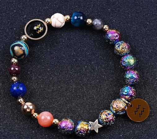 Blue San Volcanic Rock Constellation Bracelets – Colorful Twelve Constellations