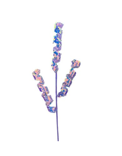 Bling Sequin Frizzy Curly Spray H24 lavender