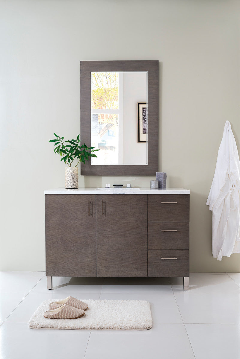 Metropolitan 48" Single Vanity Cabinet, Silver Oak