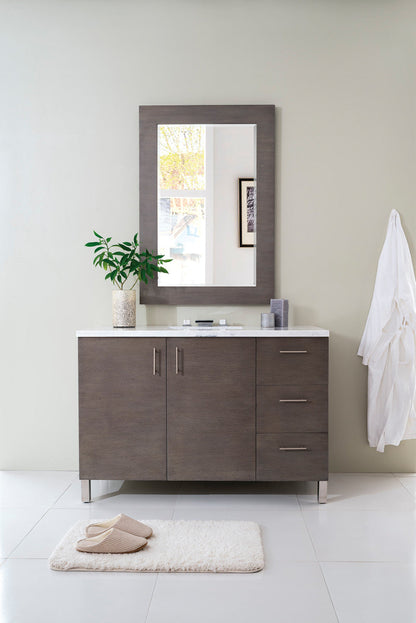 Metropolitan 48" Single Vanity Cabinet, Silver Oak