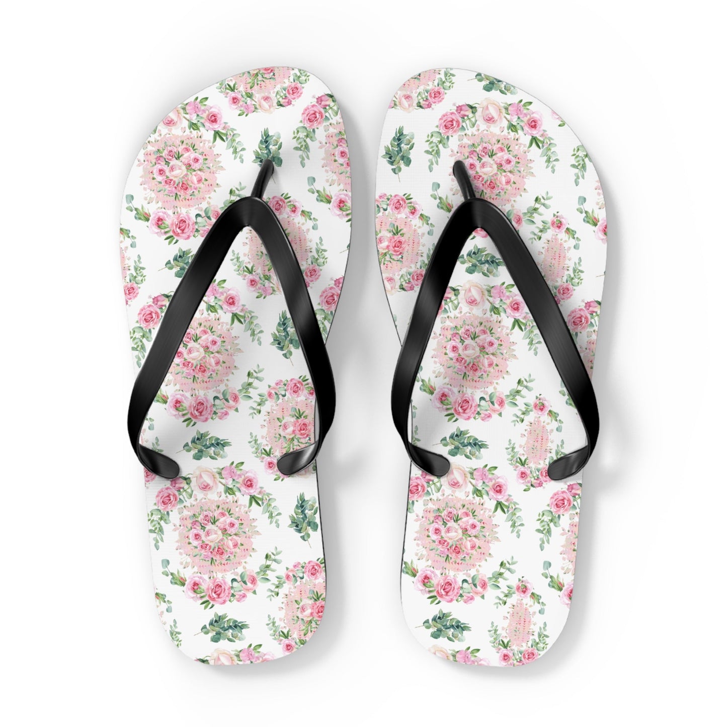 Customizable: Floral Aesthetic Flip Flops, Trendy Beachwear, Vacation Vibes, Dorm Shoes, Shower Shoes