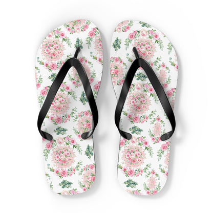Customizable: Floral Aesthetic Flip Flops, Trendy Beachwear, Vacation Vibes, Dorm Shoes, Shower Shoes