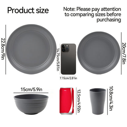 16Piece Wheat Straw Dinnerware Set MicrowaveSafe  Lightweight