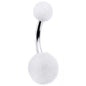 White Pom Pom Ends Belly Ring