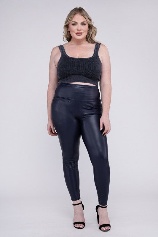 ZENANA Plus High Rise Faux Leather Leggings