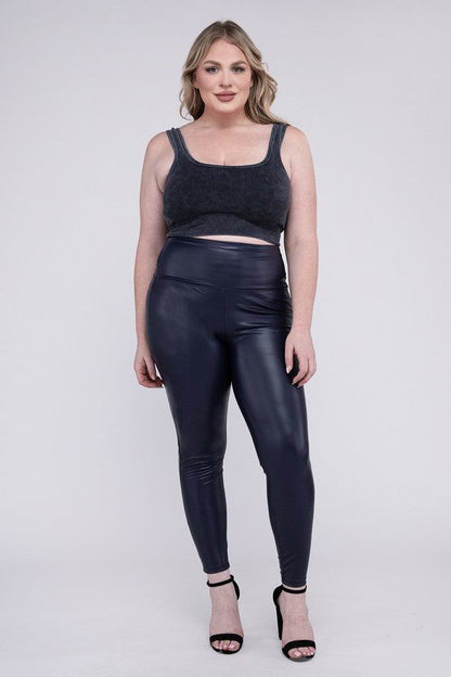 ZENANA Plus High Rise Faux Leather Leggings