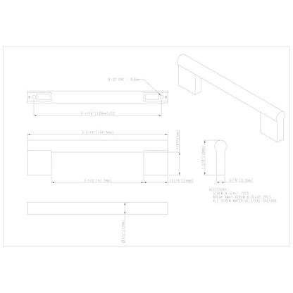 96 mm Center-to-Center Satin Nickel Knox Cabinet Bar Pull