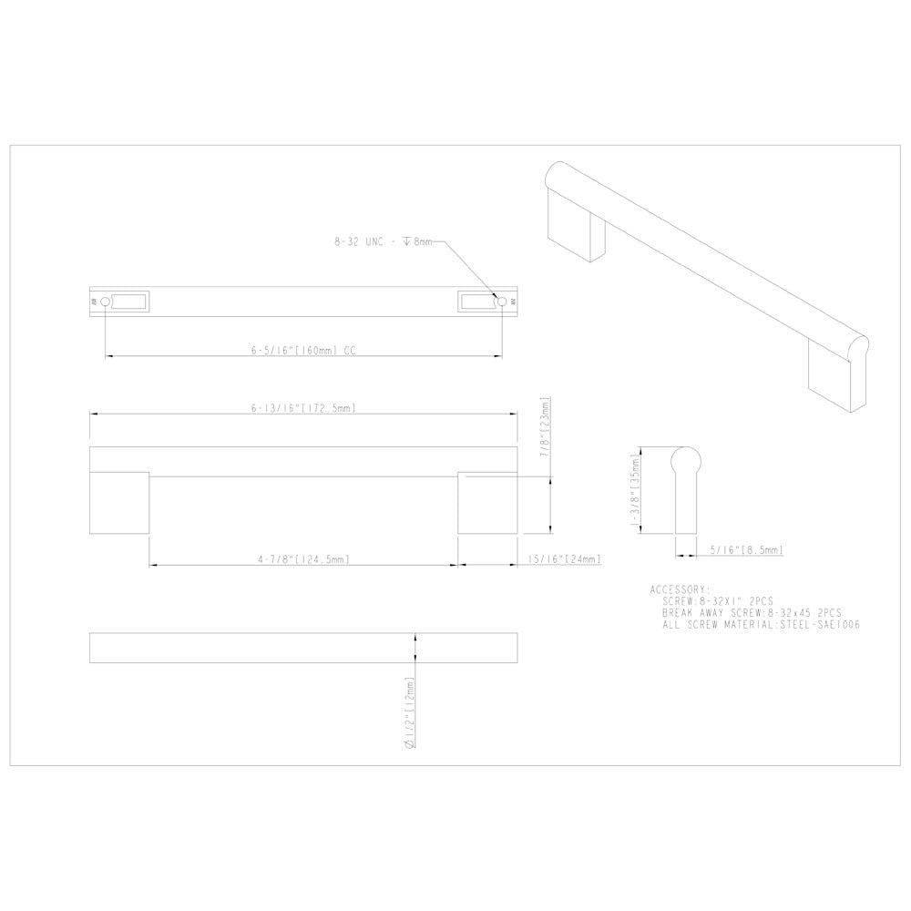 96 mm Center-to-Center Satin Nickel Knox Cabinet Bar Pull