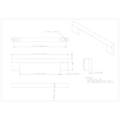 96 mm Center-to-Center Satin Nickel Knox Cabinet Bar Pull