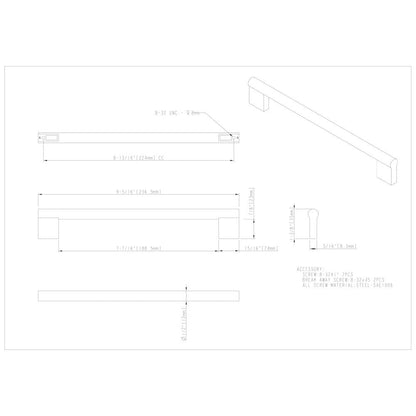 96 mm Center-to-Center Satin Nickel Knox Cabinet Bar Pull