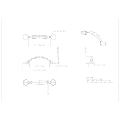 3" Center-to-Center Satin Nickel Watervale Cabinet Pull