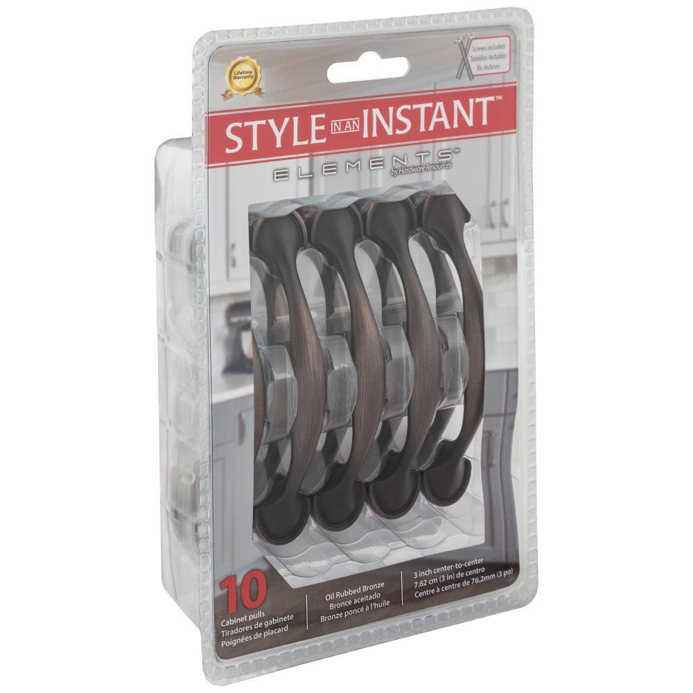 3" Center-to-Center Satin Nickel Watervale Retail Packaged Cabinet Pull