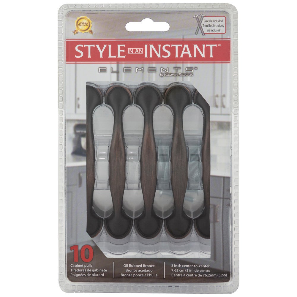 3" Center-to-Center Satin Nickel Watervale Retail Packaged Cabinet Pull