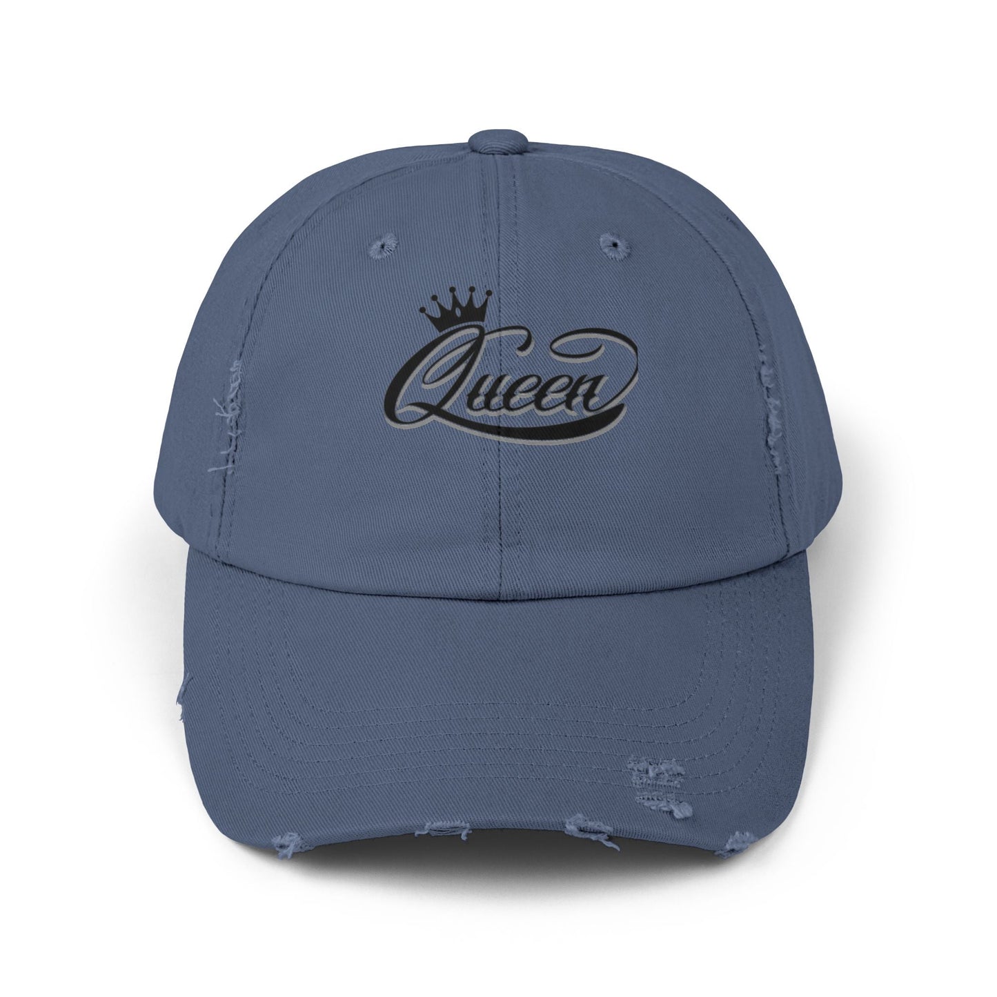 Distressed Queen Cap - Vintage Style Unisex Baseball Hat, Hip Hop Headgear & Streetwear Fashion Accessory