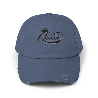 Distressed Queen Cap - Vintage Style Unisex Baseball Hat, Hip Hop Headgear & Streetwear Fashion Accessory