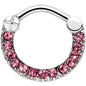 16G 5/16 Pink Gem Paved Glamour Cartilage Clicker