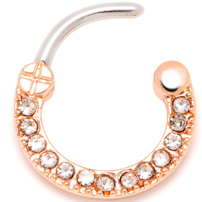 16G 5/16 Clear Gem Rosy Paved Glamour Cartilage Clicker