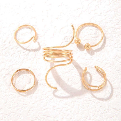 European American Ins Cool Style Open Ring - Retro Trendy Wave Design