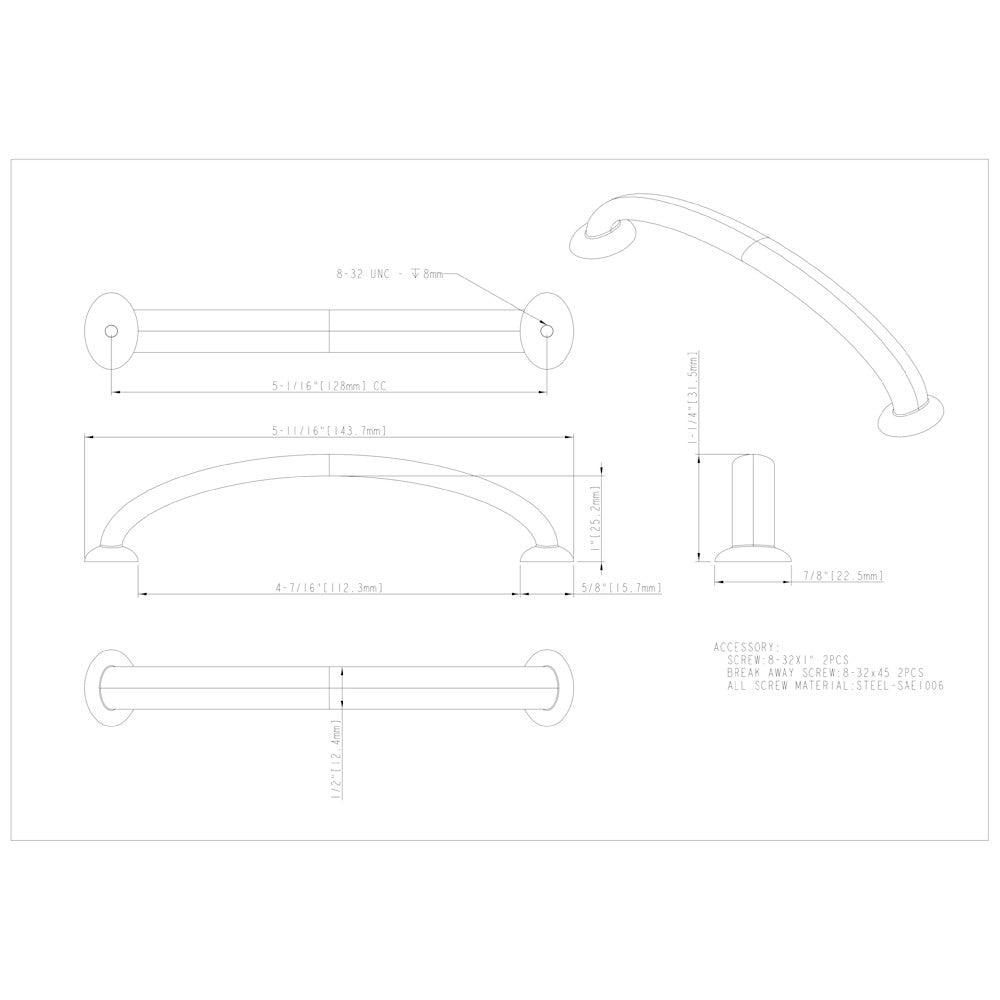96 mm Center-to-Center Satin Nickel Hudson Cabinet Pull