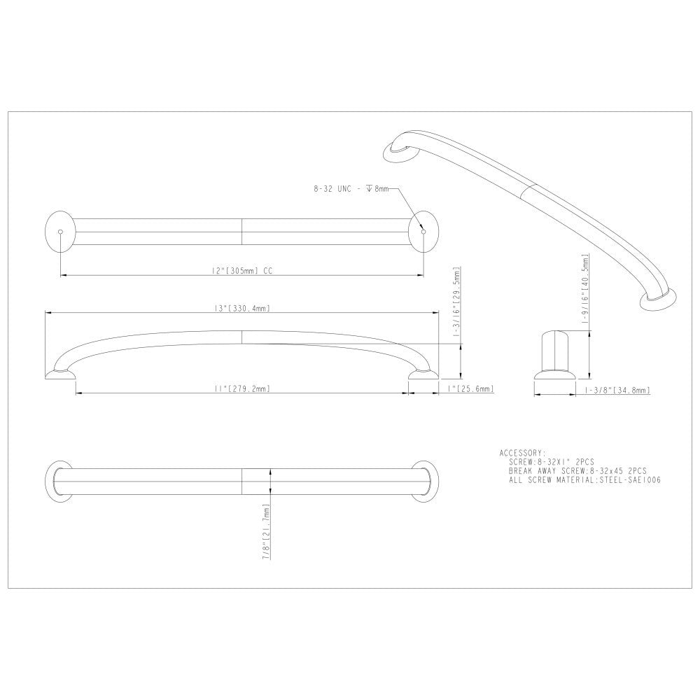 96 mm Center-to-Center Satin Nickel Hudson Cabinet Pull