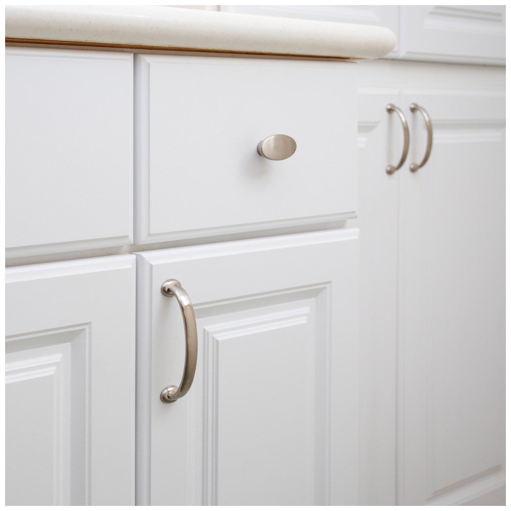 1-7/8" Overall Length Satin Nickel Oval Hudson Cabinet Knob