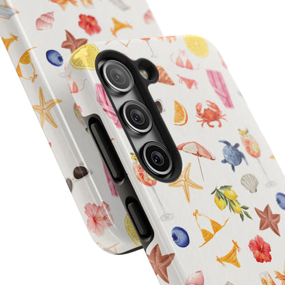 Customizable: Tropical Summer Phone Case, Vivid Coastal Design, Perfect Gift for Beach Lovers, Vacation Memories, Durable Tough Cases