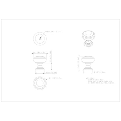 1-1/4" Diameter Satin Nickel Tiffany Cabinet Knob