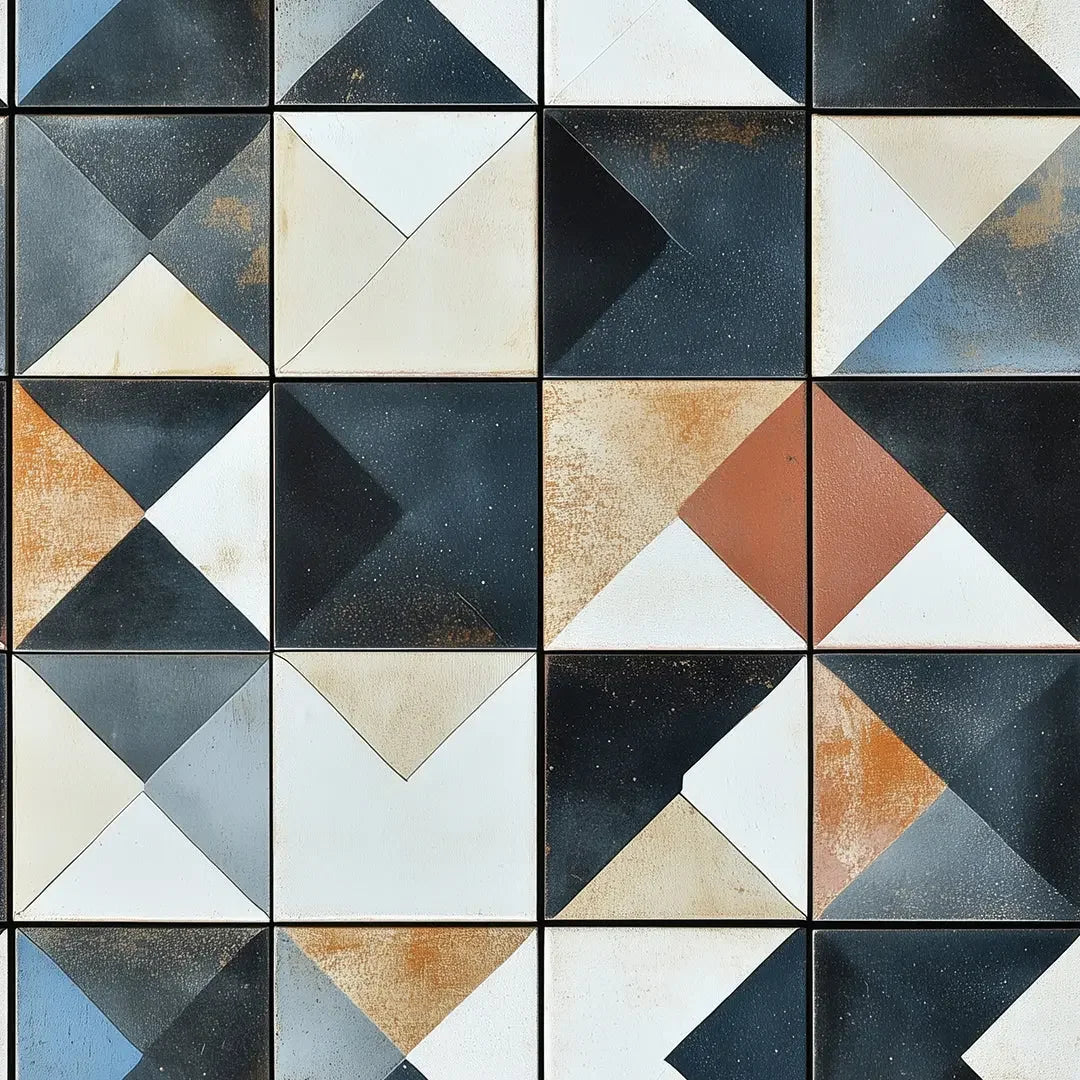 Forged Patina Geometric Tiles