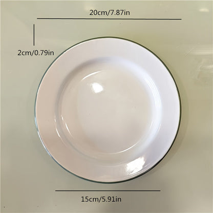 Vintage Enamel Serving Plates Set  Elegant Dining Essential
