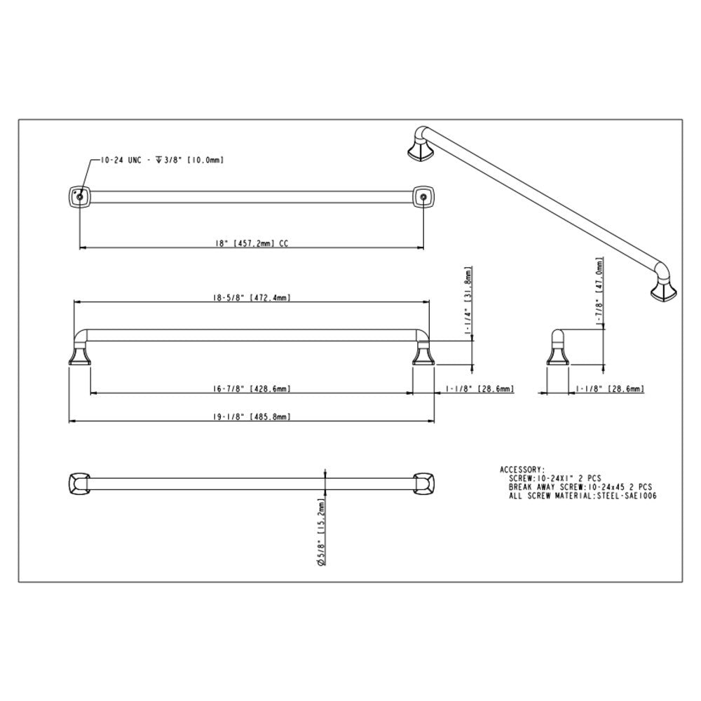 96 mm Center-to-Center Satin Nickel Griffin Cabinet Pull