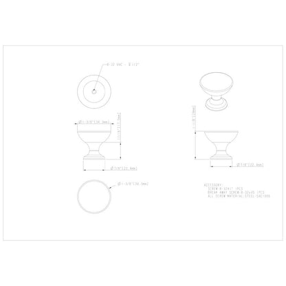 1-1/16" Diameter Polished Chrome Rae Cabinet Knob