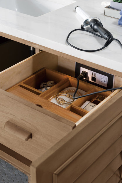 Portland 60" Single Vanity Cabinet, Whitewashed Walnut
