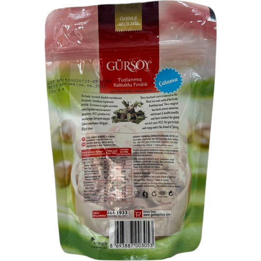 Gursoy Turkish hazelnut roasted and salted with sheel￼