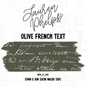 Olive French Text 15mm washi